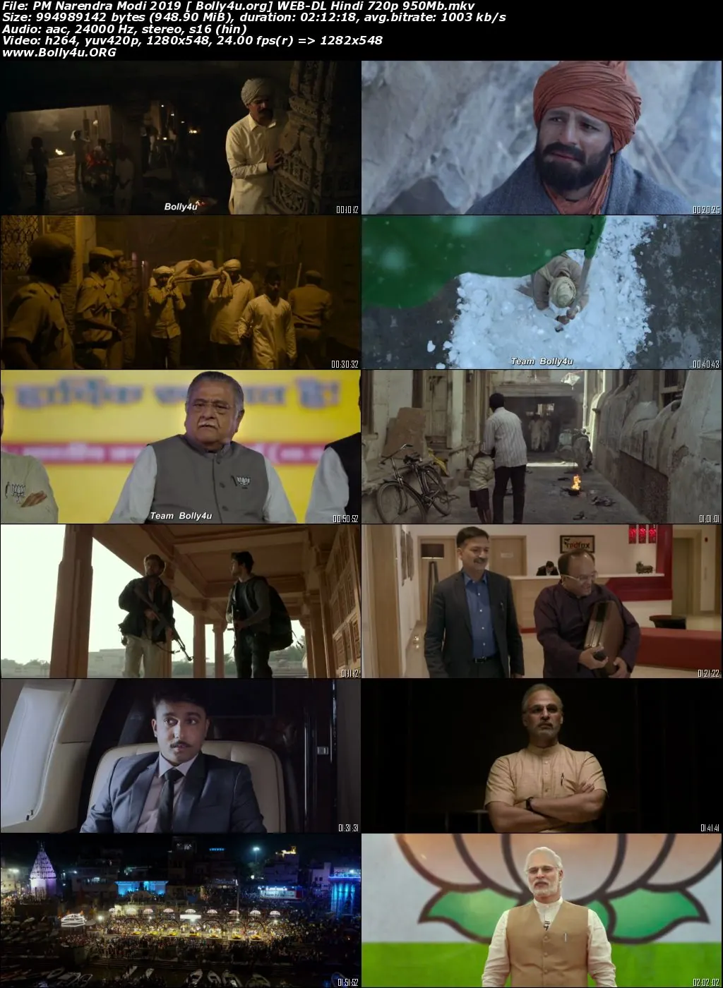 PM Narendra Modi 2019 WEB-DL 400MB Hindi Movie Download 480p