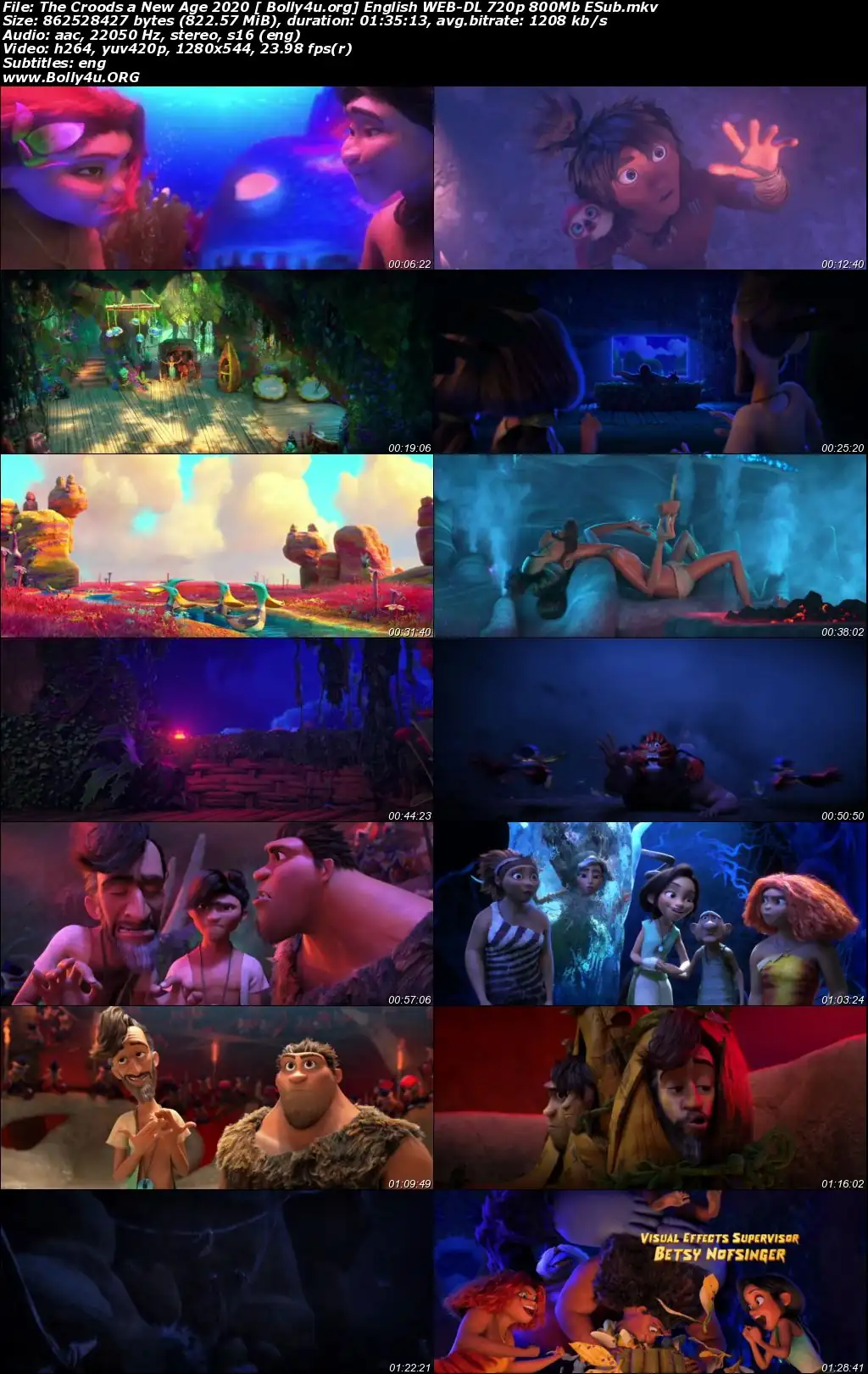 The Croods a New Age 2020 WEB-DL 800Mb English 720p ESub Download