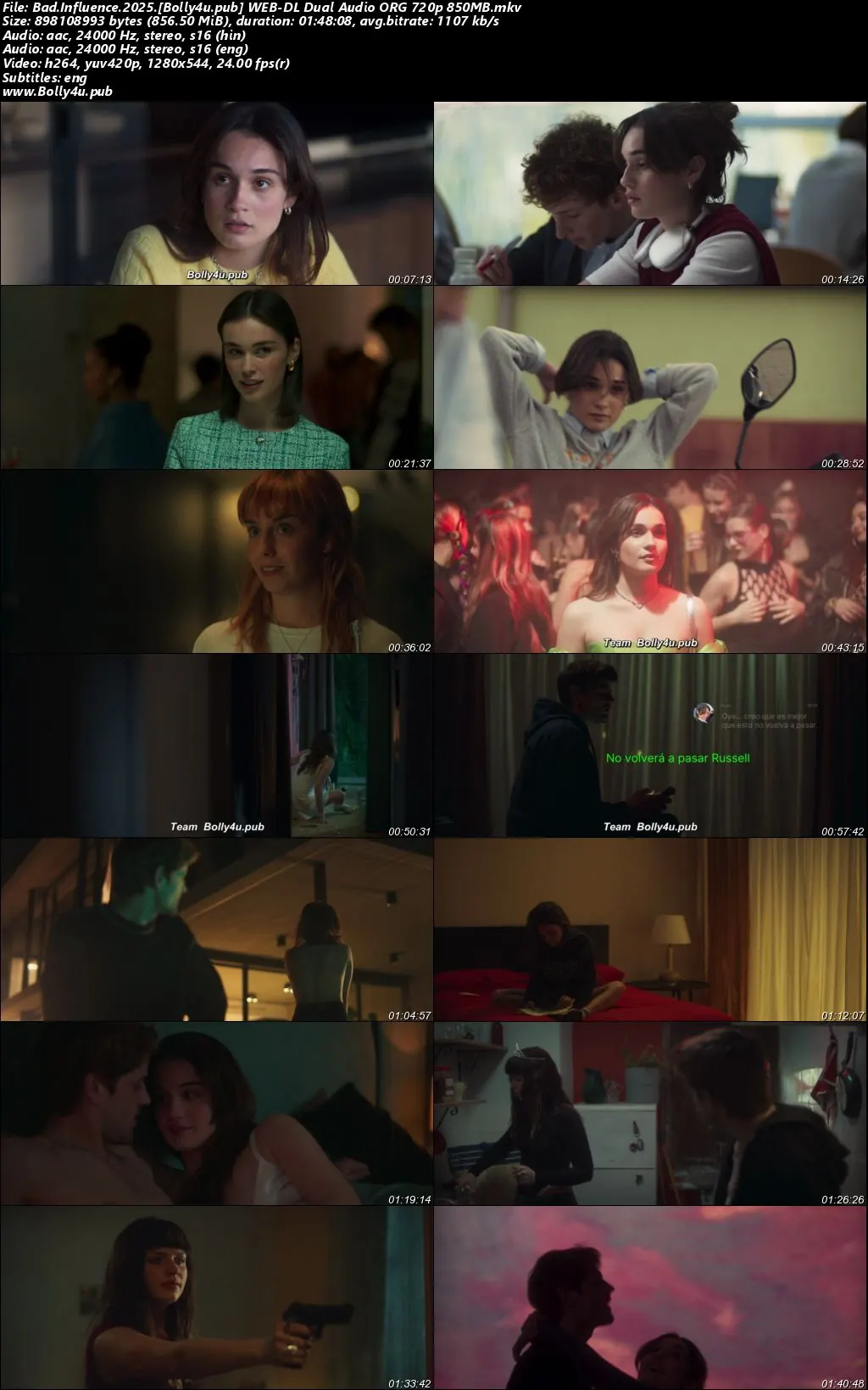 Bad Influence 2025 WEB-DL Hindi Dual Audio ORG Full Movie Download 1080p  720p  480p