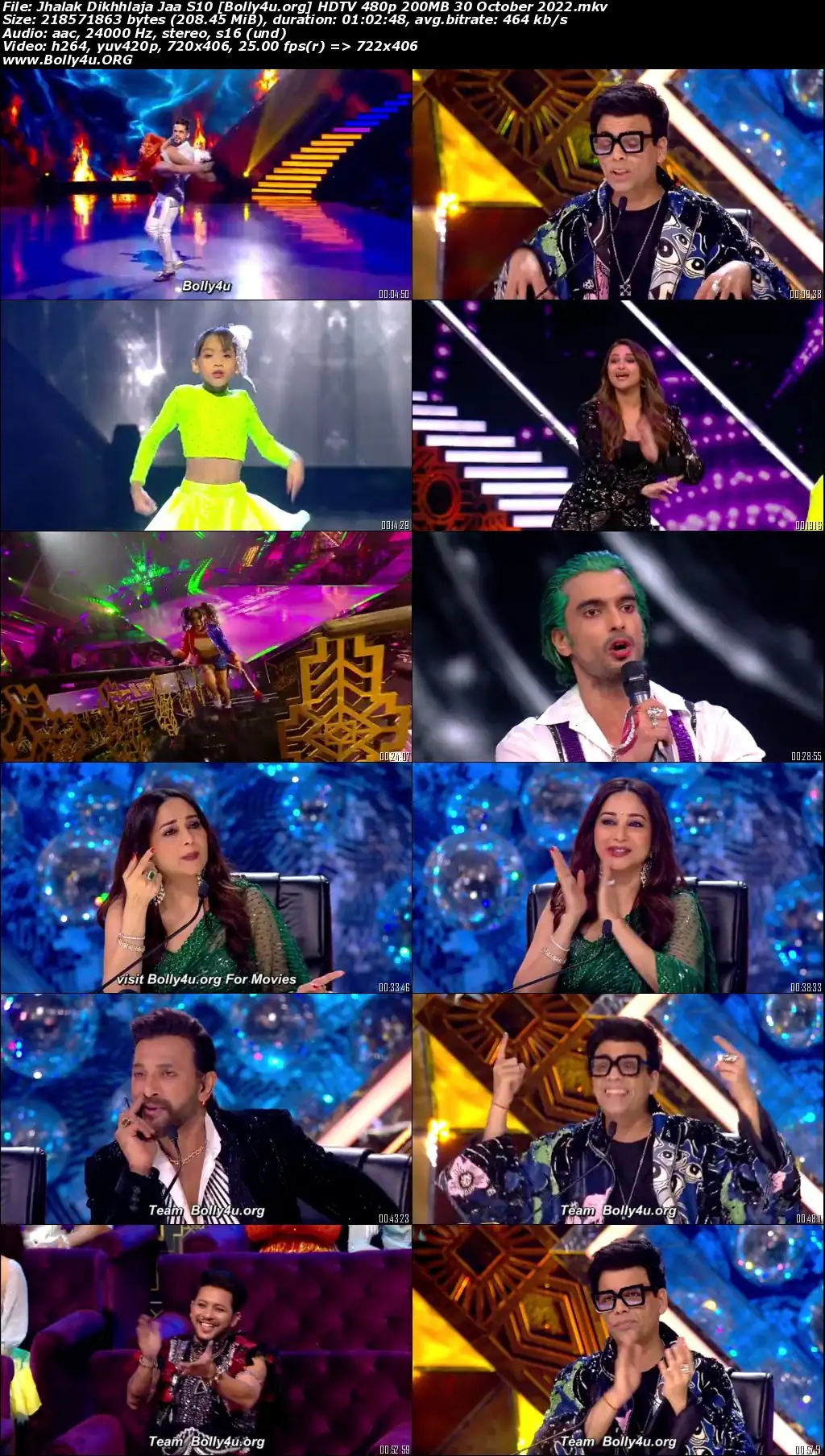 Jhalak Dikhhlaja Jaa S10 HDTV 480p 200MB 30 October 2022 Download