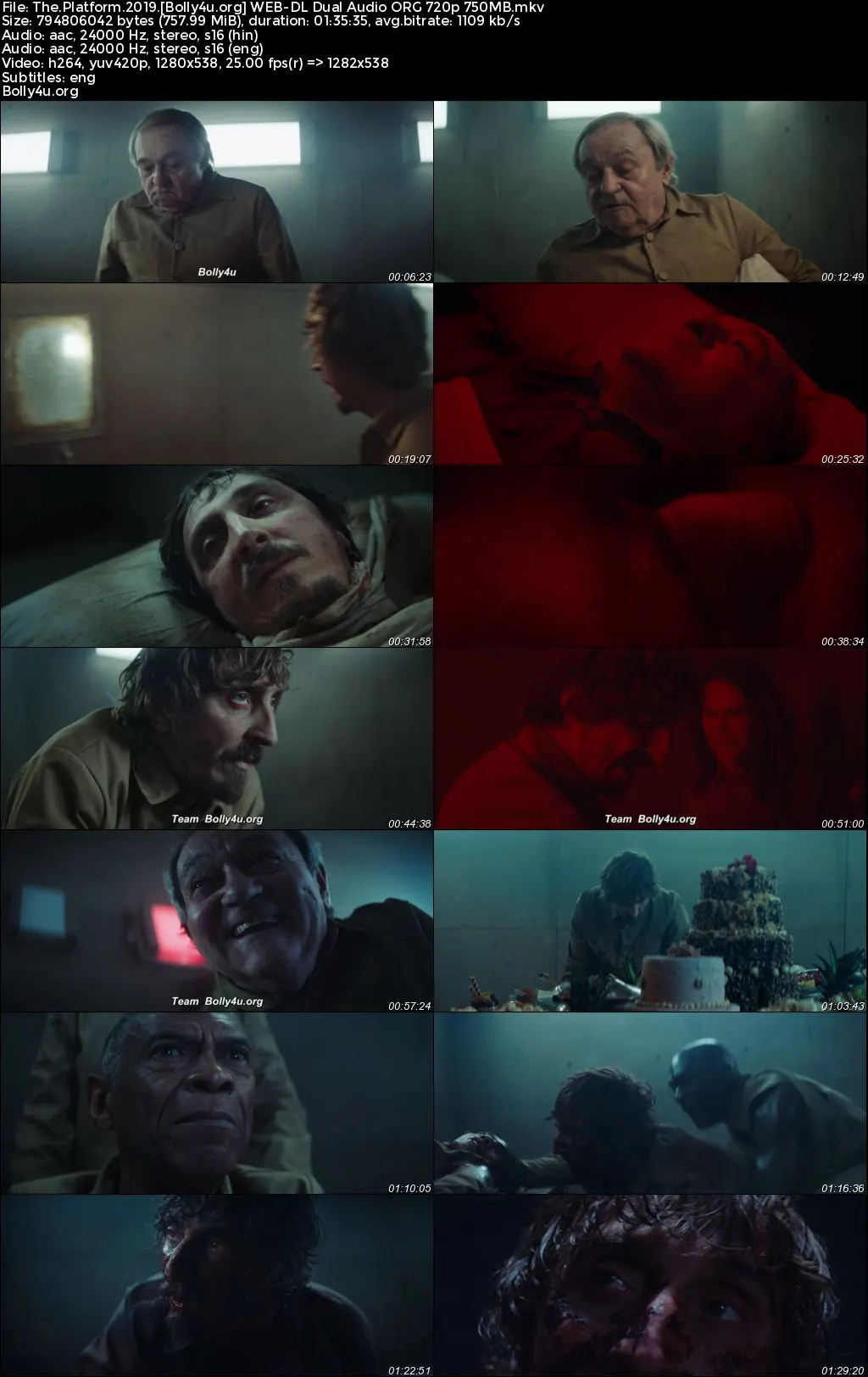 The Platform 2019 WEB-DL Hindi Dual Audio ORG Full Movie Download 1080p  720p  480p