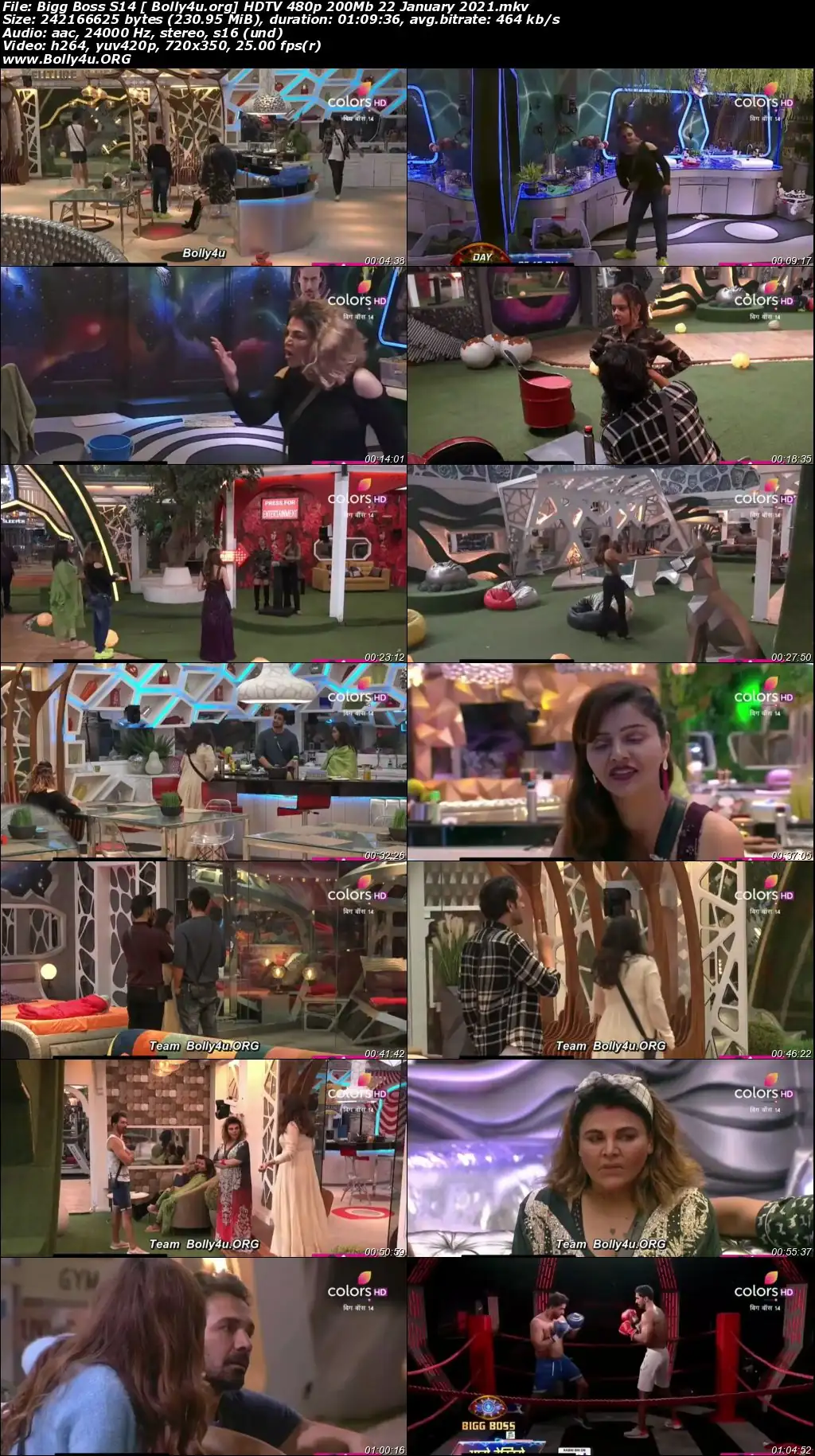 Bigg Boss S14 HDTV 480p 200Mb 22 January 2021 Download