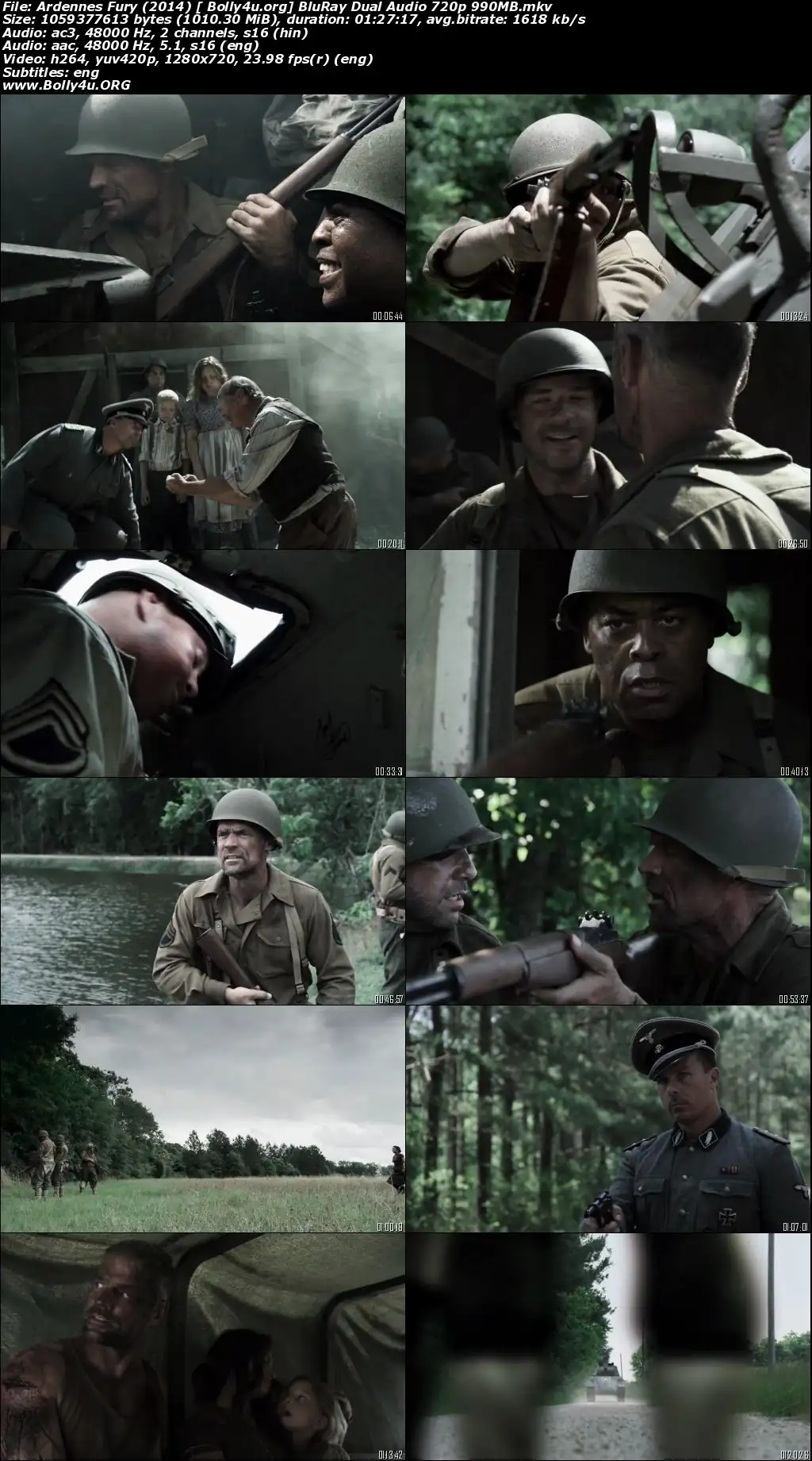 Ardennes Fury 2014 BluRay Hindi Dual Audio Full Movie Download 720p  480p