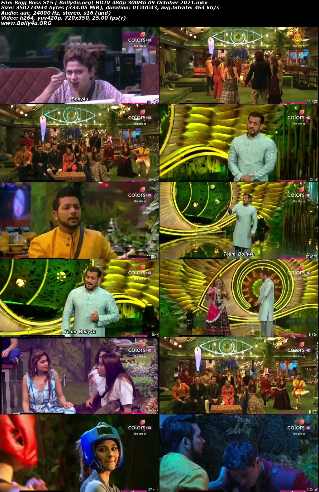 Bigg Boss S15 HDTV 480p 300Mb 09 October 2021 Download