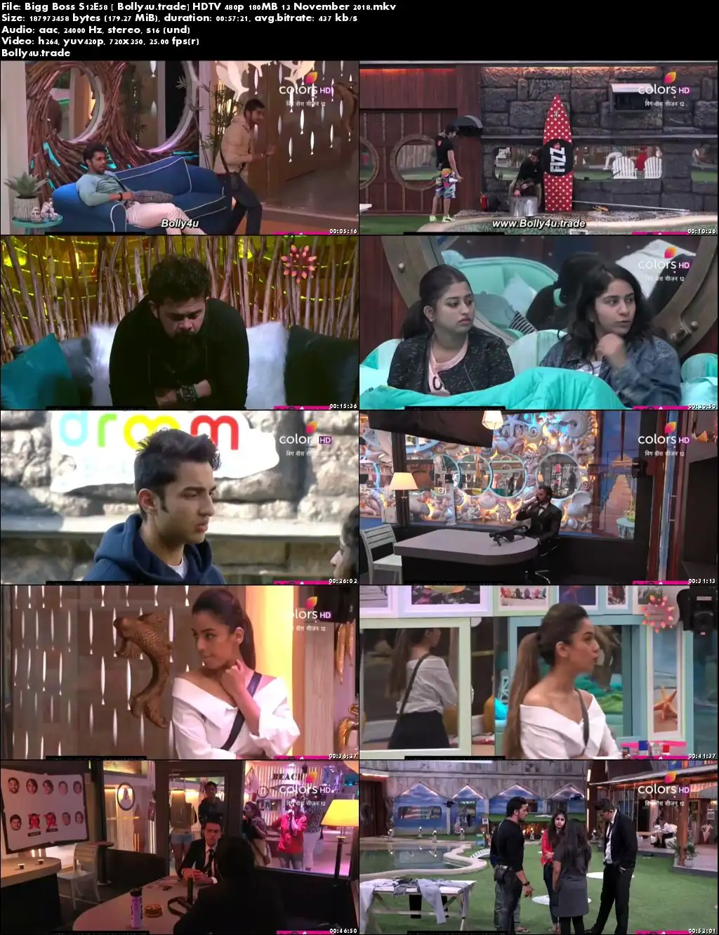 Bigg Boss S12E58 HDTV 480p 180MB 13 November 2018 Download