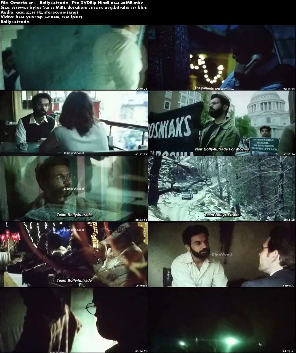 Omerta 2018 Pre DVDRip 500Mb Full Hindi Movie Download x264