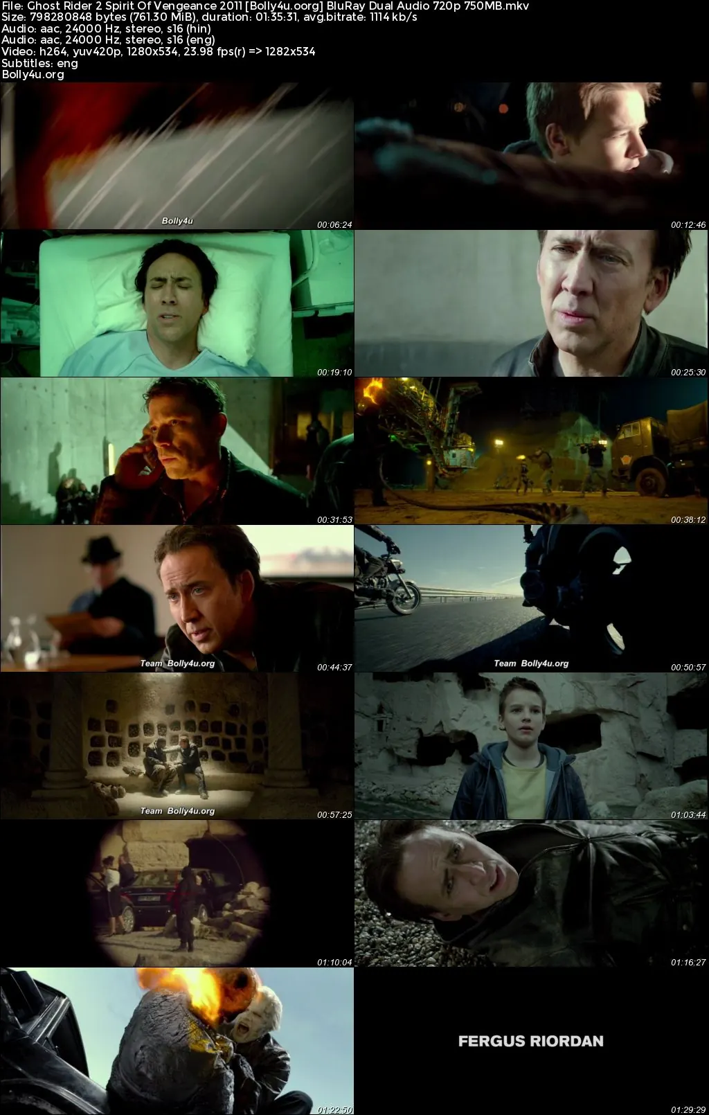Ghost Rider Spirit of Vengeance 2011 BluRay Hindi Dual Audio ORG Full Movie Download 1080p  720p  480p