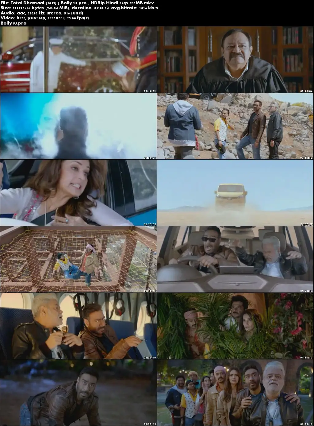 Total Dhamaal 2019 HDRip 950Mb Full Hindi Movie Download 720p