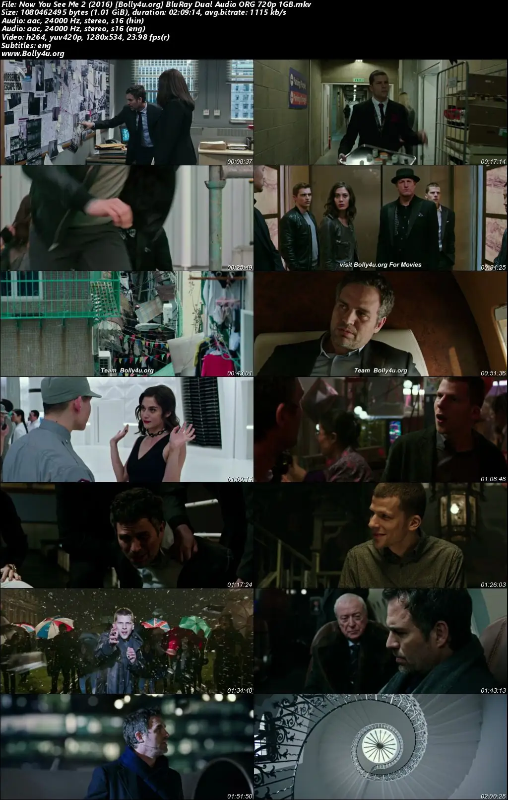 Now You See Me 2 2016 BluRay Hindi Dual Audio ORG Full Movie Download 1080p  720p  480p