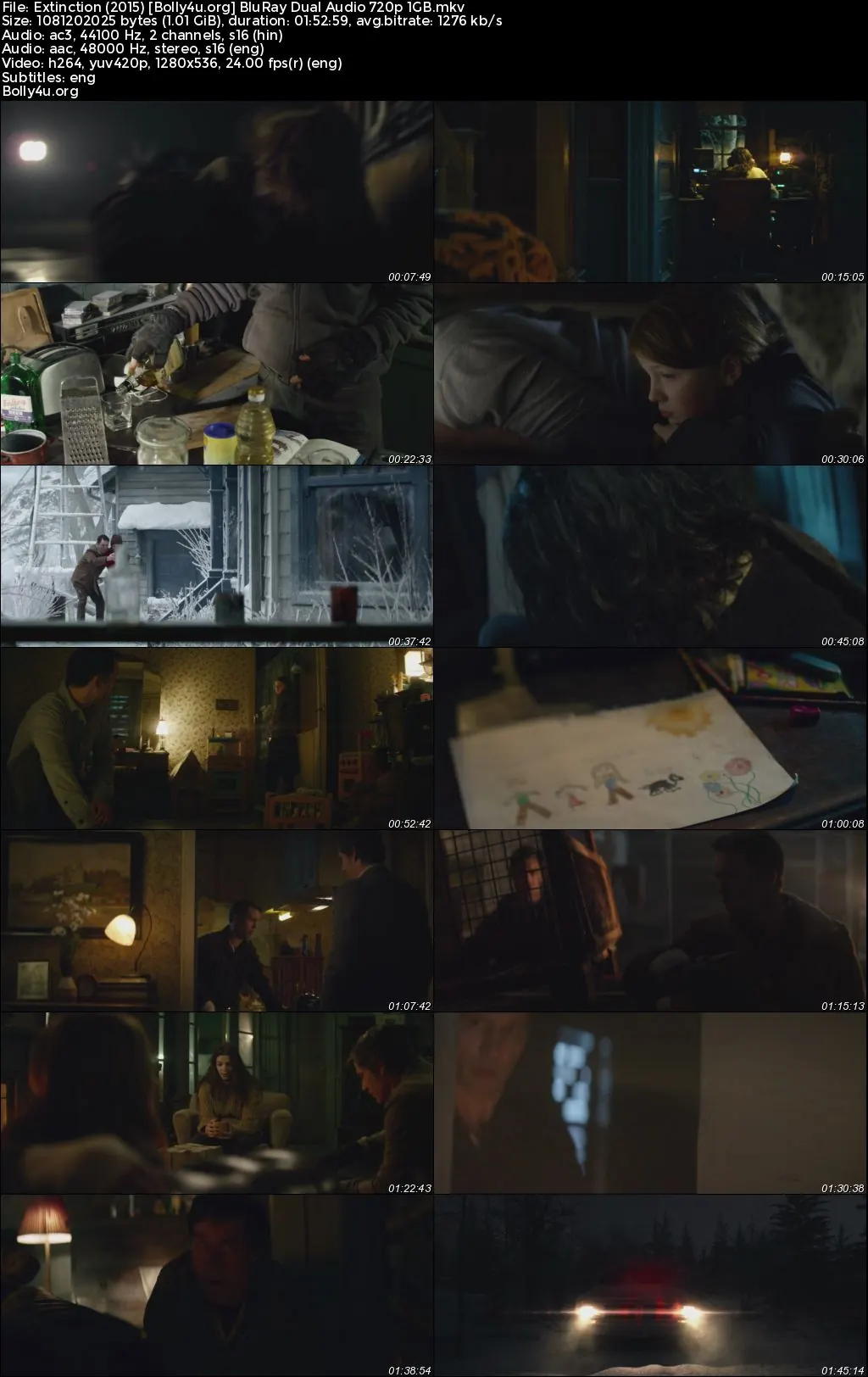 Extinction 2015 BluRay Hindi Dual Audio Full Movie Download 720p  480p