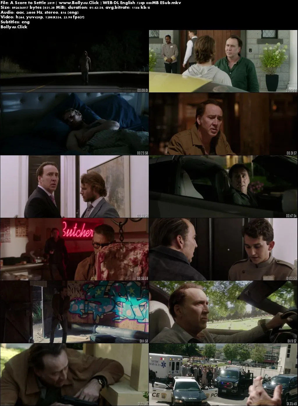A Score to Settle 2019 WEB-DL 800Mb English 720p ESub Download