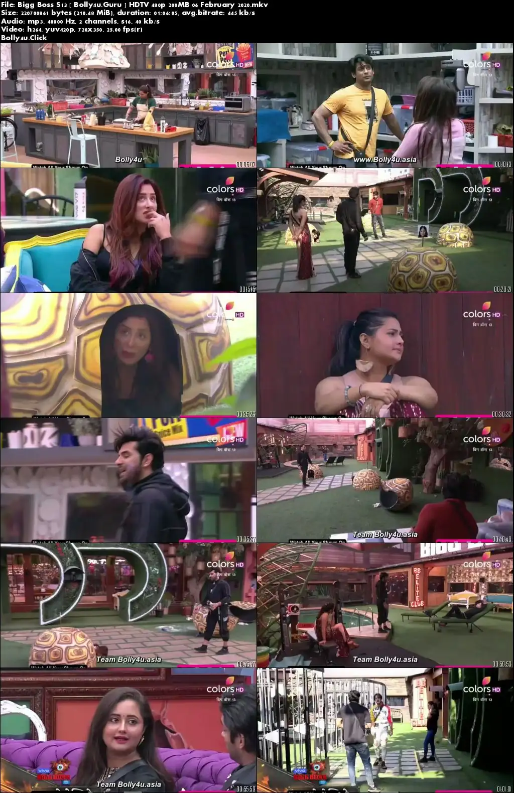 Bigg Boss S13 HDTV 480p 200MB 06 February 2020 Download