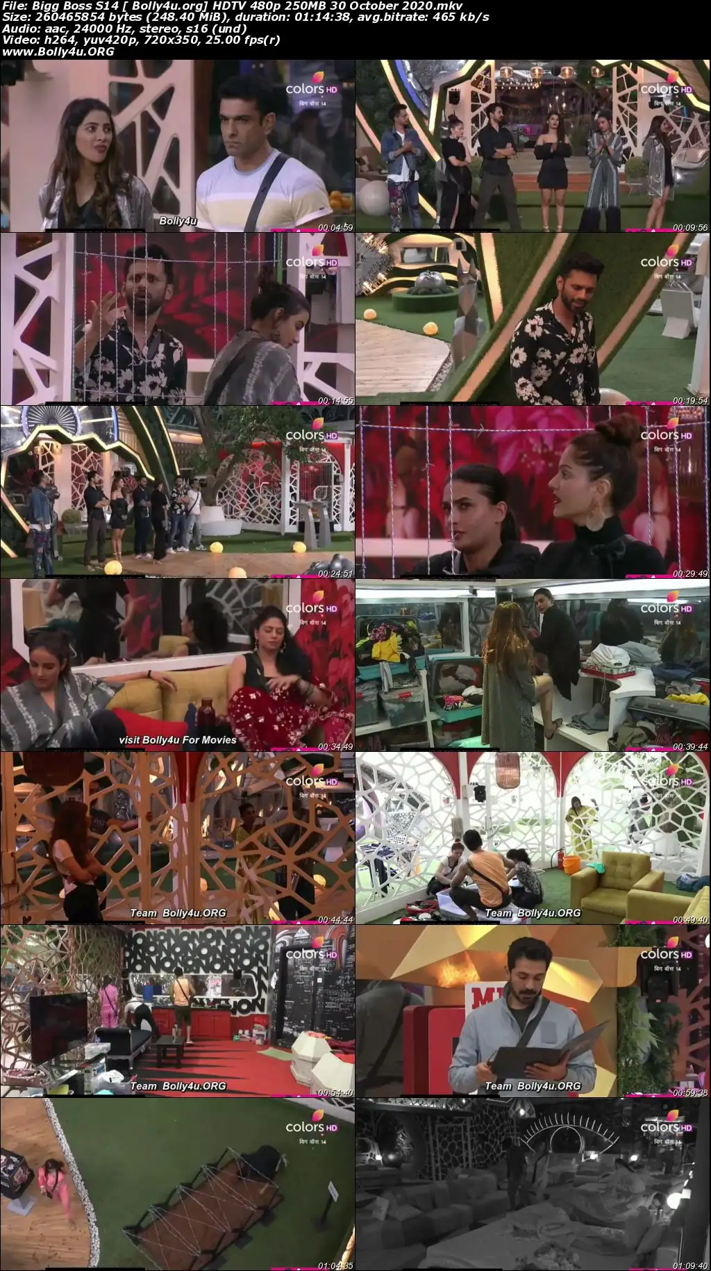 Bigg Boss S14 HDTV 480p 250MB 30 October 2020 Download