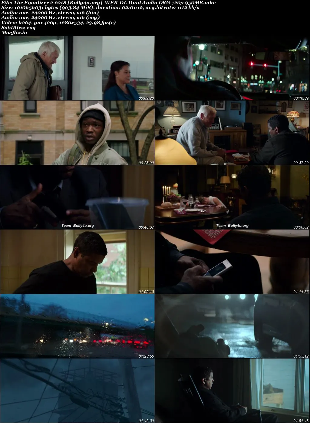 The Equalizer 2 2018 BluRay Hindi Dual Audio ORG Full Movie Download 1080p  720p  480p