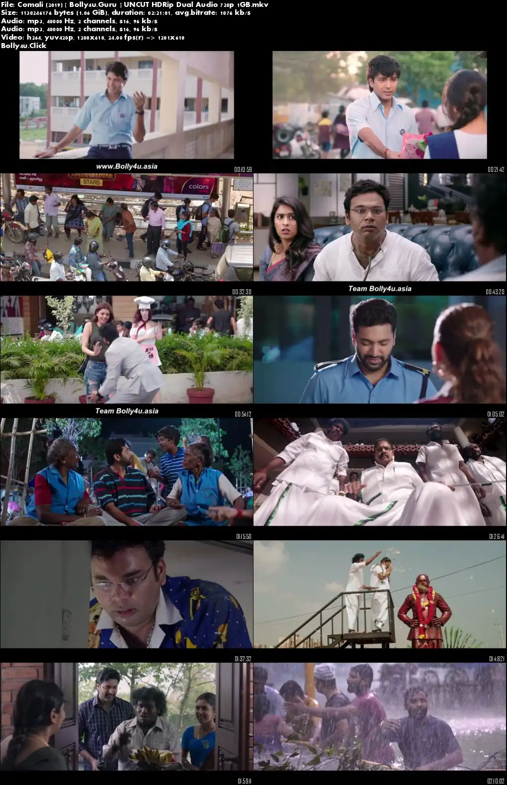 Comali 2019 HDRip 1GB UNCUT Hindi Dual Audio 720p Download