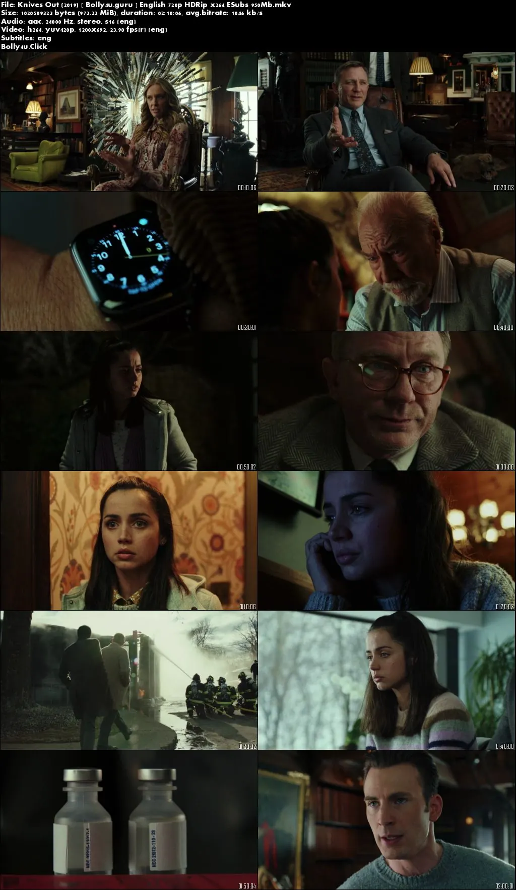 Knives Out 2019 HDRip 950Mb English 720p ESub Download