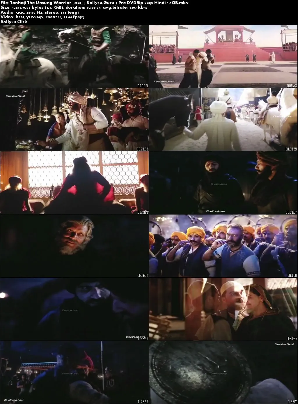 Tanhaji The Unsung Warrior 2020 Pre DVDRip 300MB Hindi 480p download