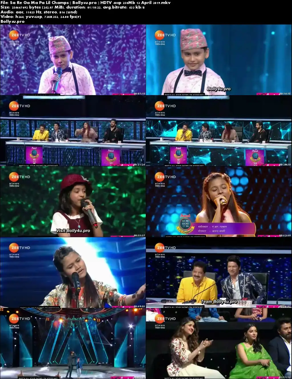 Sa Re Ga Ma Pa Lil Champs HDTV 480p 250Mb 13 April 2019 Download