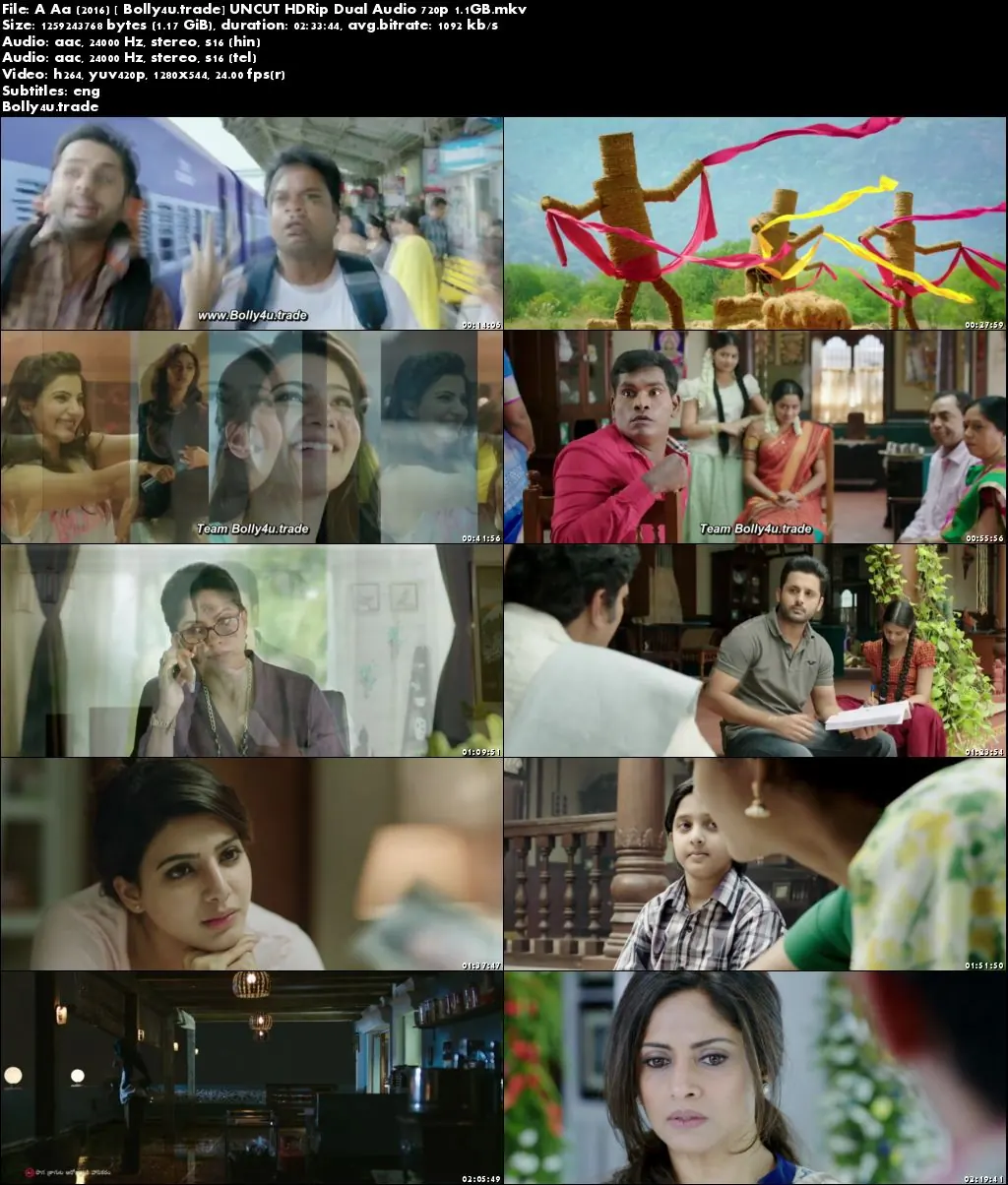 A Aa 2016 HDRip UNCUT 450MB Hindi Dual Audio 480p ESub Download