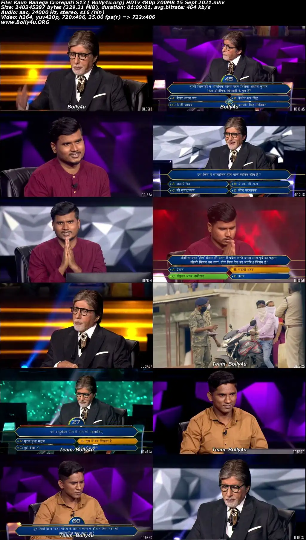 Kaun Banega Crorepati S13 HDTV 480p 200MB 15 Sept 2021 Download