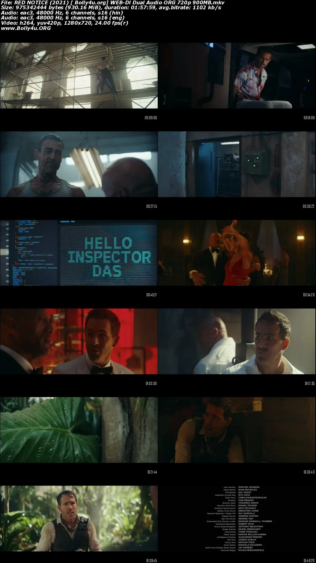 Red Notice 2021 WEB-DL 900Mb Hindi Dual Audio ORG 720p Download