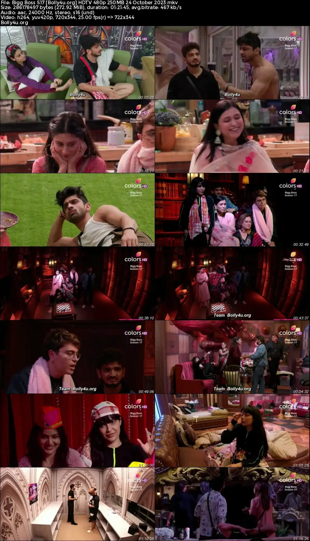 Bigg Boss S17 HDTV 480p 250MB 24 October 2023 Download