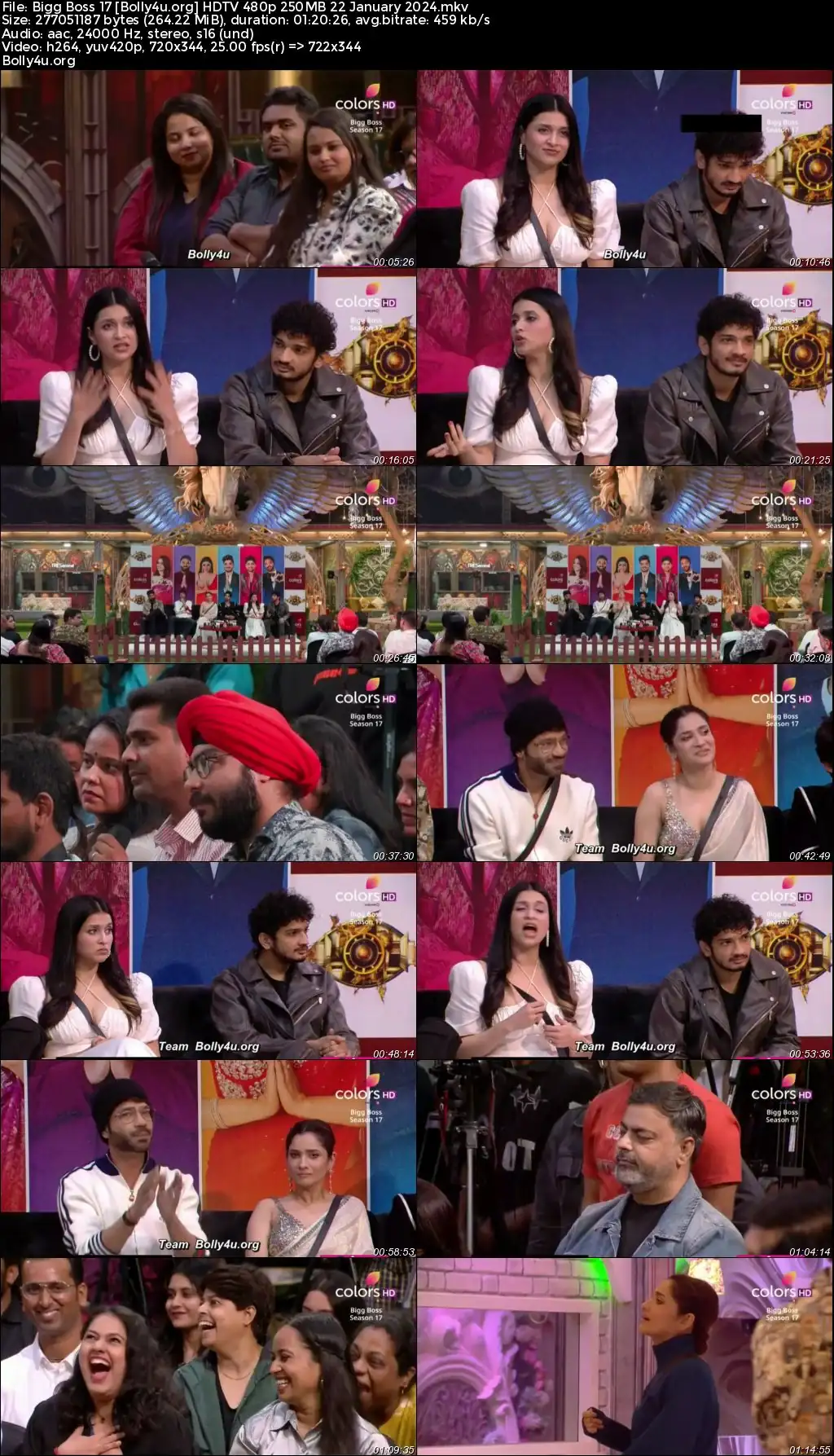 Bigg Boss 17 HDTV 480p 250MB 22 January 2024 Download