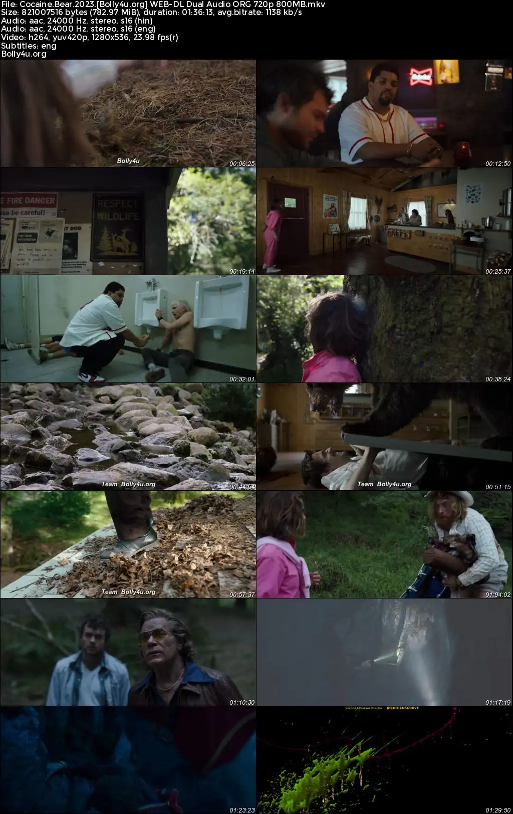Cocaine Bear 2023 WEB-DL Hindi Dual Audio ORG Full Movie Download 1080p  720p  480p