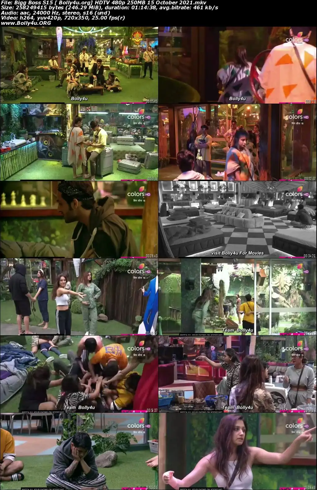 Bigg Boss S15 HDTV 480p 250MB 15 October 2021 Download