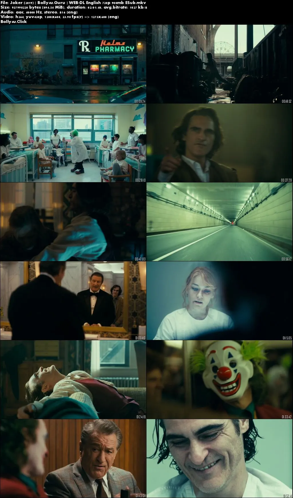 Joker 2019 WEB-DL 350Mb English 480p ESub Download