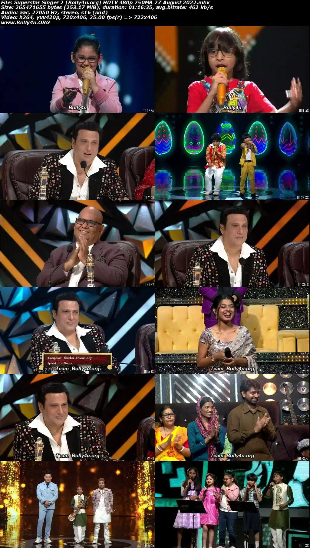 Superstar Singer 2 HDTV 480p 250MB 27 August 2022 Download