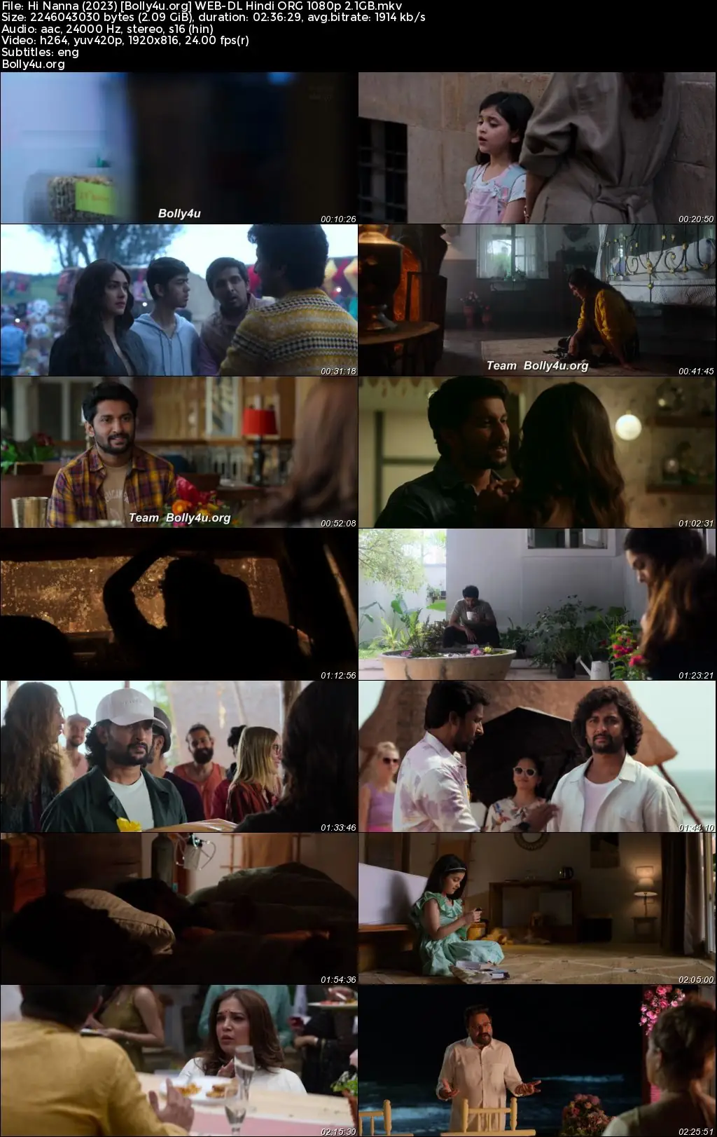 Hi Nanna 2023 WEB-DL Hindi ORG Full Movie Download 1080p  720p  480p