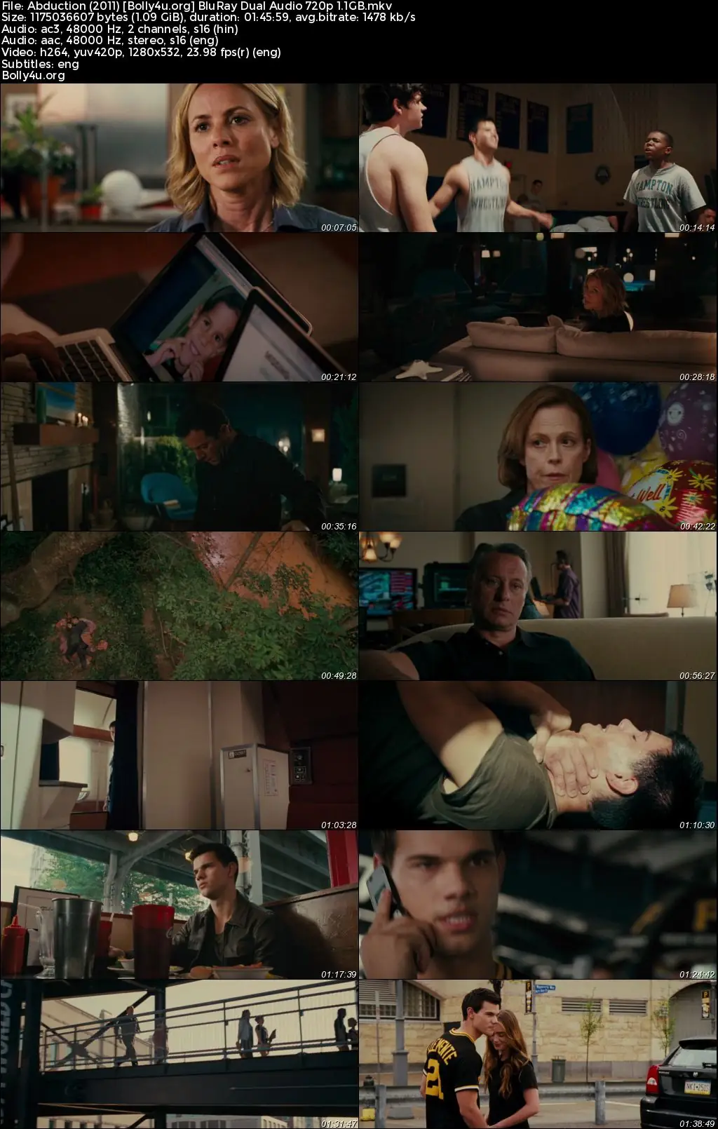 Abduction 2011 BluRay Hindi Dual Audio Full Movie Download 720p  480p
