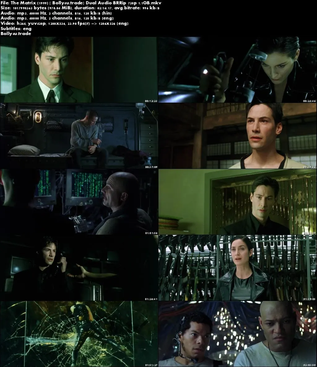 The Matrix 1999 BluRay 400MB Hindi Dubbed Dual Audio 480p ESub Download
