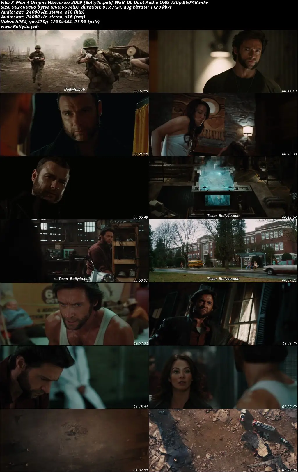 X-Men Origins Wolverine 2009 WEB-DL Hindi Dual Audio ORG Full Movie Download 1080p  720p  480p