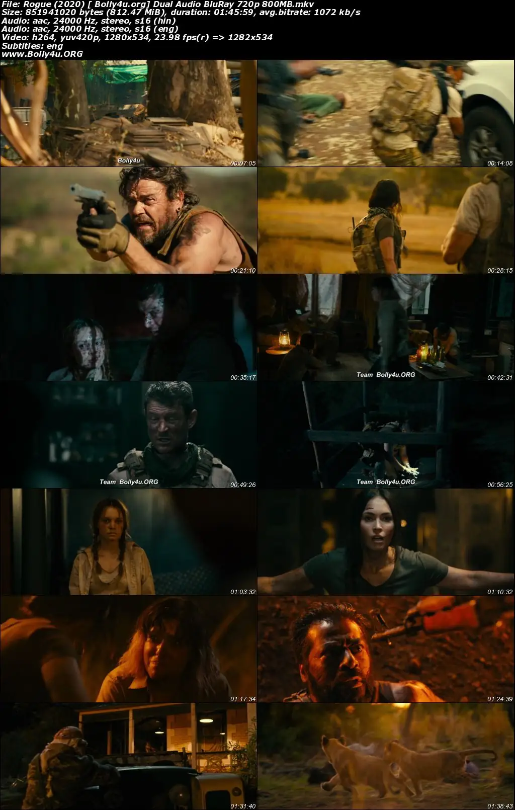 Rogue 2020 BluRay 800MB Hindi Dual Audio ORG 720p Download