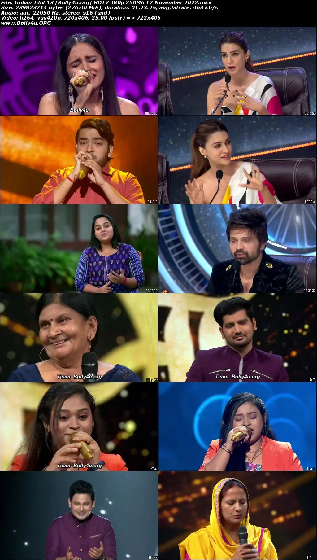 Indian Idol 13 HDTV 480p 250Mb 12 November 2022 Download