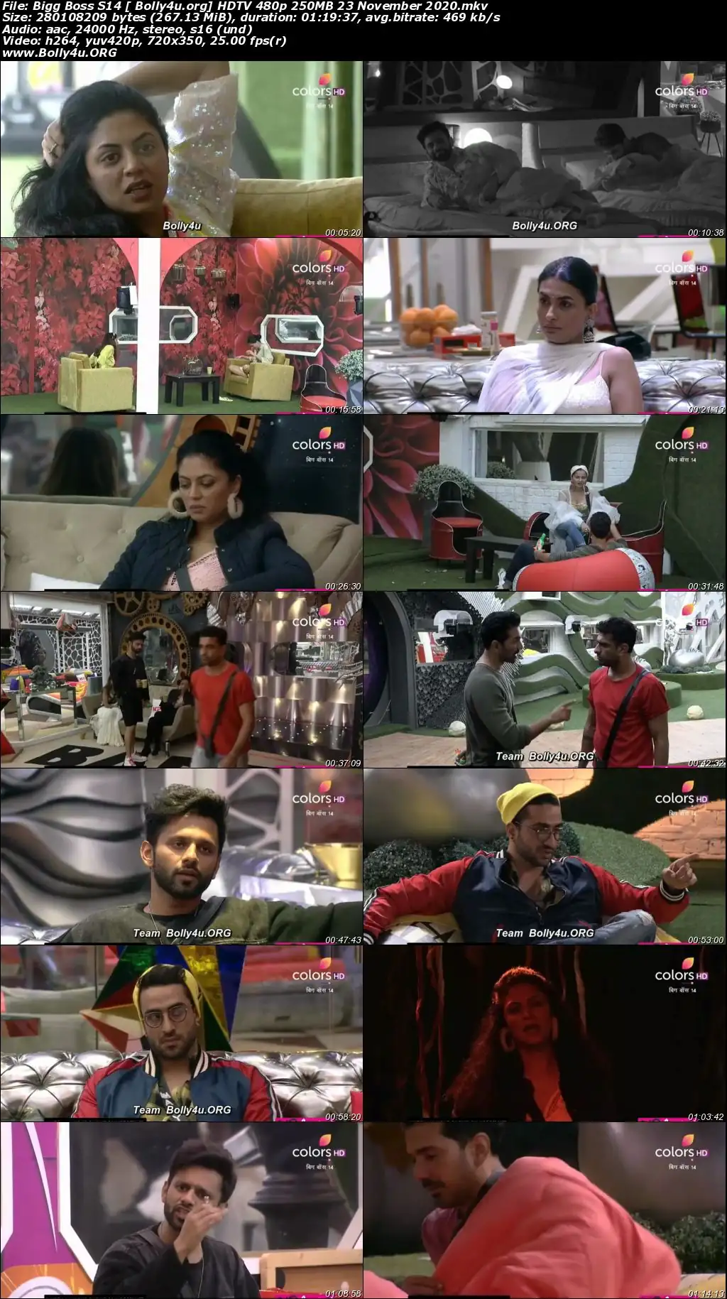 Bigg Boss S14 HDTV 480p 250MB 23 November 2020 Download