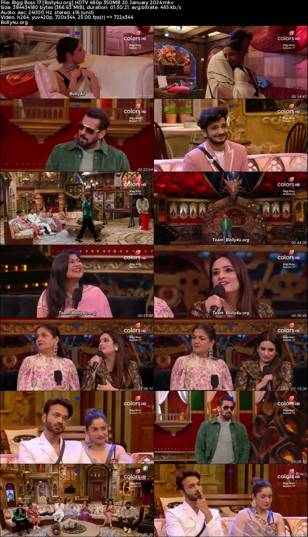 Bigg Boss 17 HDTV 480p 350MB 20 January 2024 Download