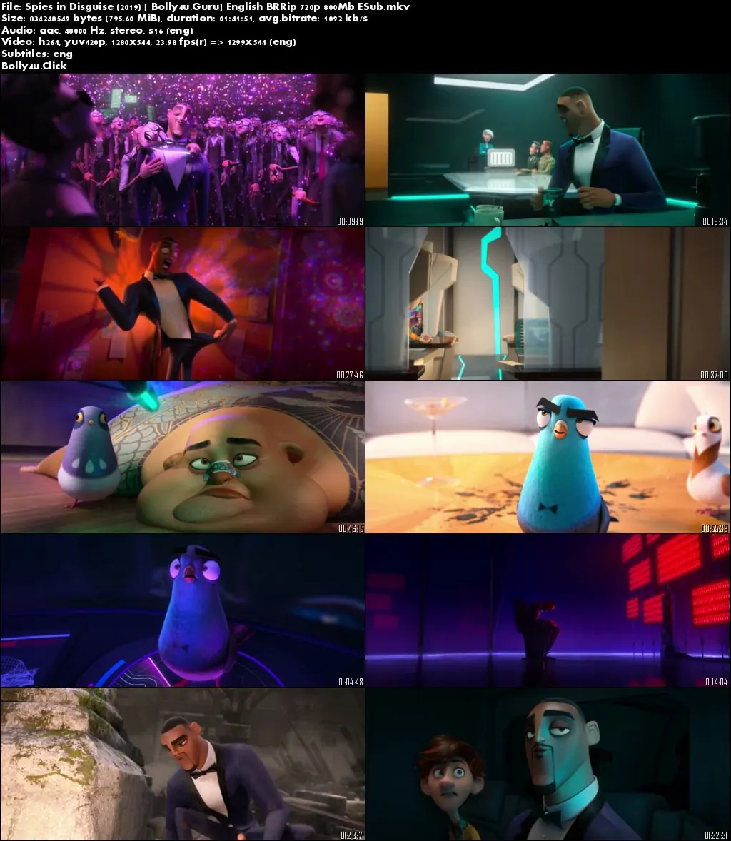Spies in Disguise 2019 BRRip 800MB English 720p ESub Download Spies in Disguise 2019 BRRip 800MB English 720p ESub Download