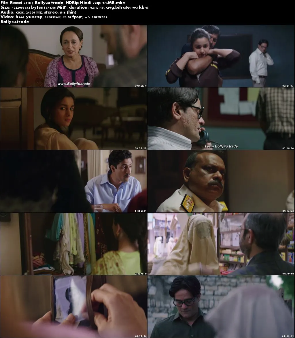 Raazi 2018 HDRip 400Mb Full Hindi Movie Download 480p