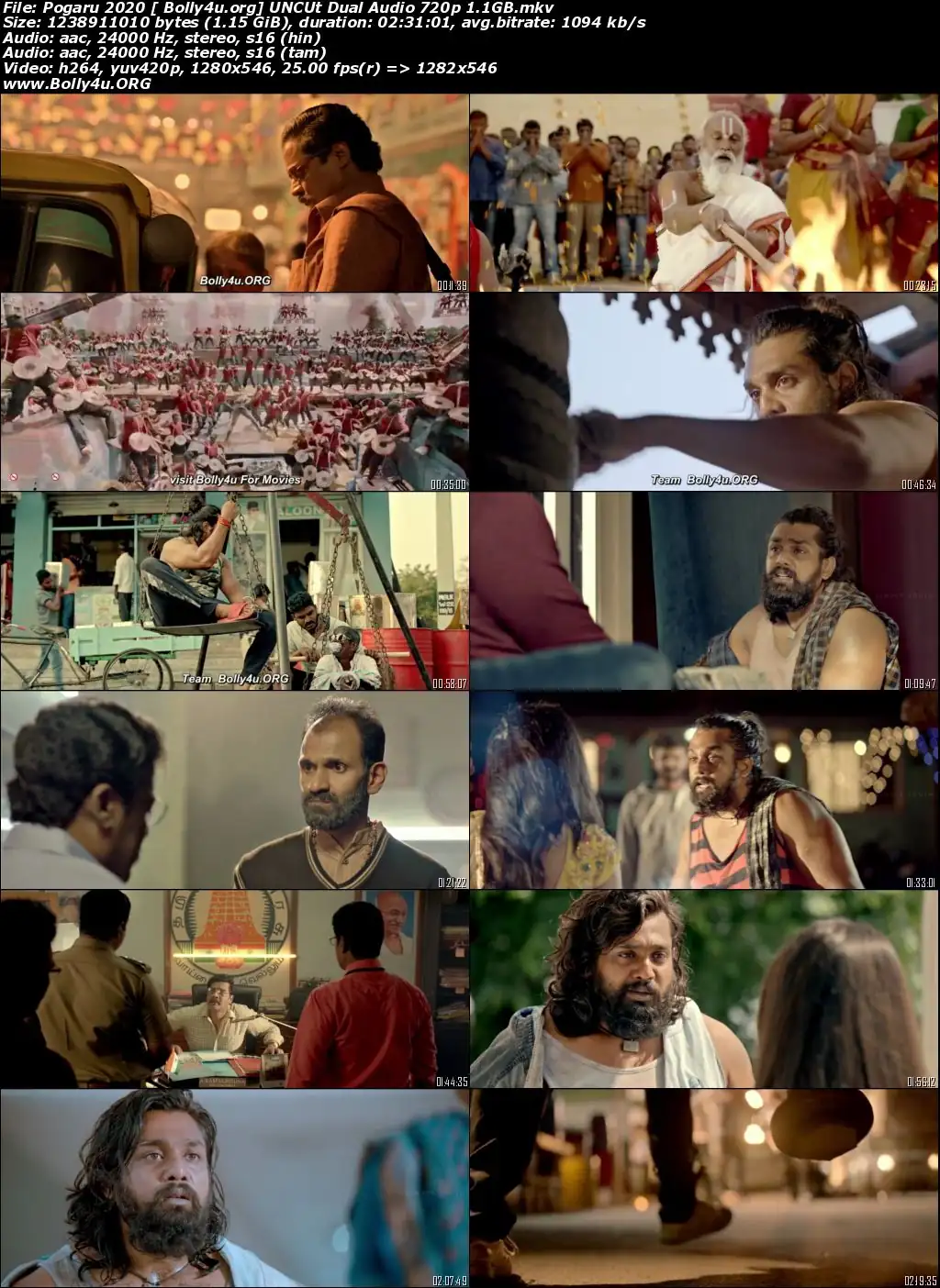Pogaru 2020 WEB-DL 500MB UNCUT Hindi Dual Audio 480p Download