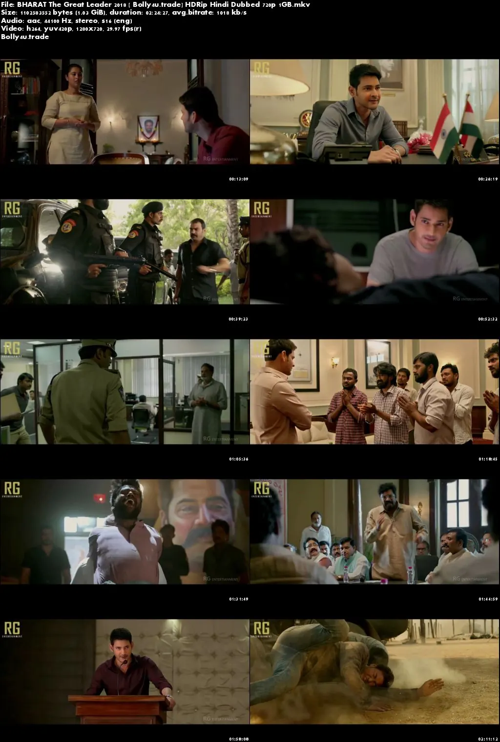 Bharat The Great Leader 2018 HDRip 300MB Full Hindi Dubbed Movie Download 480p