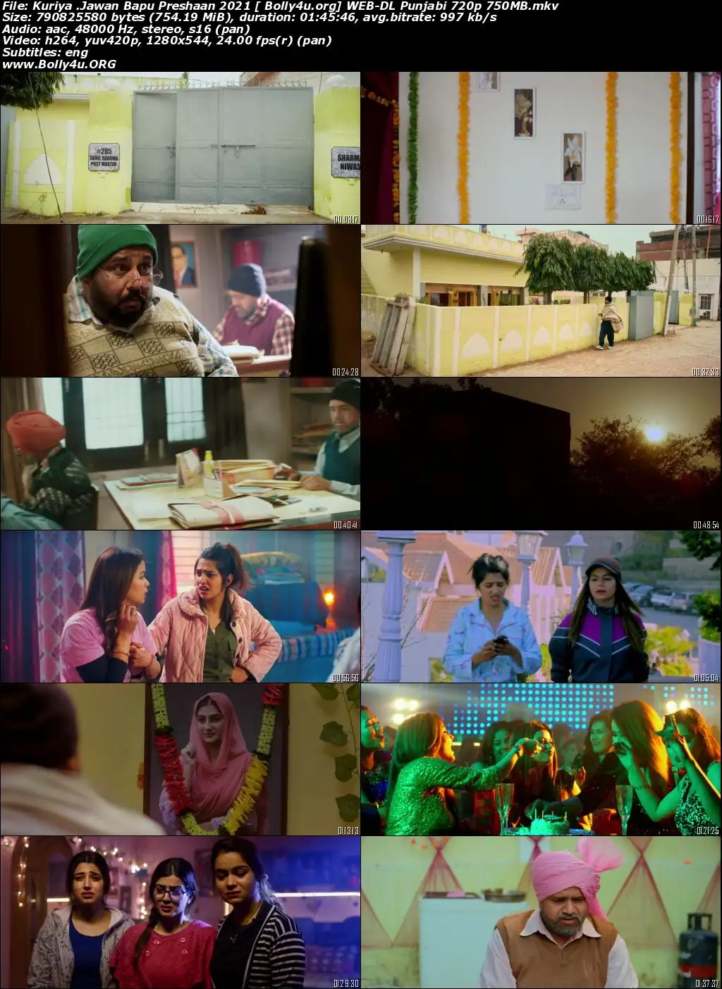 Kuriya Jawan Bapu Preshaan 2021 WEB-DL 750Mb Punjabi 720p Download