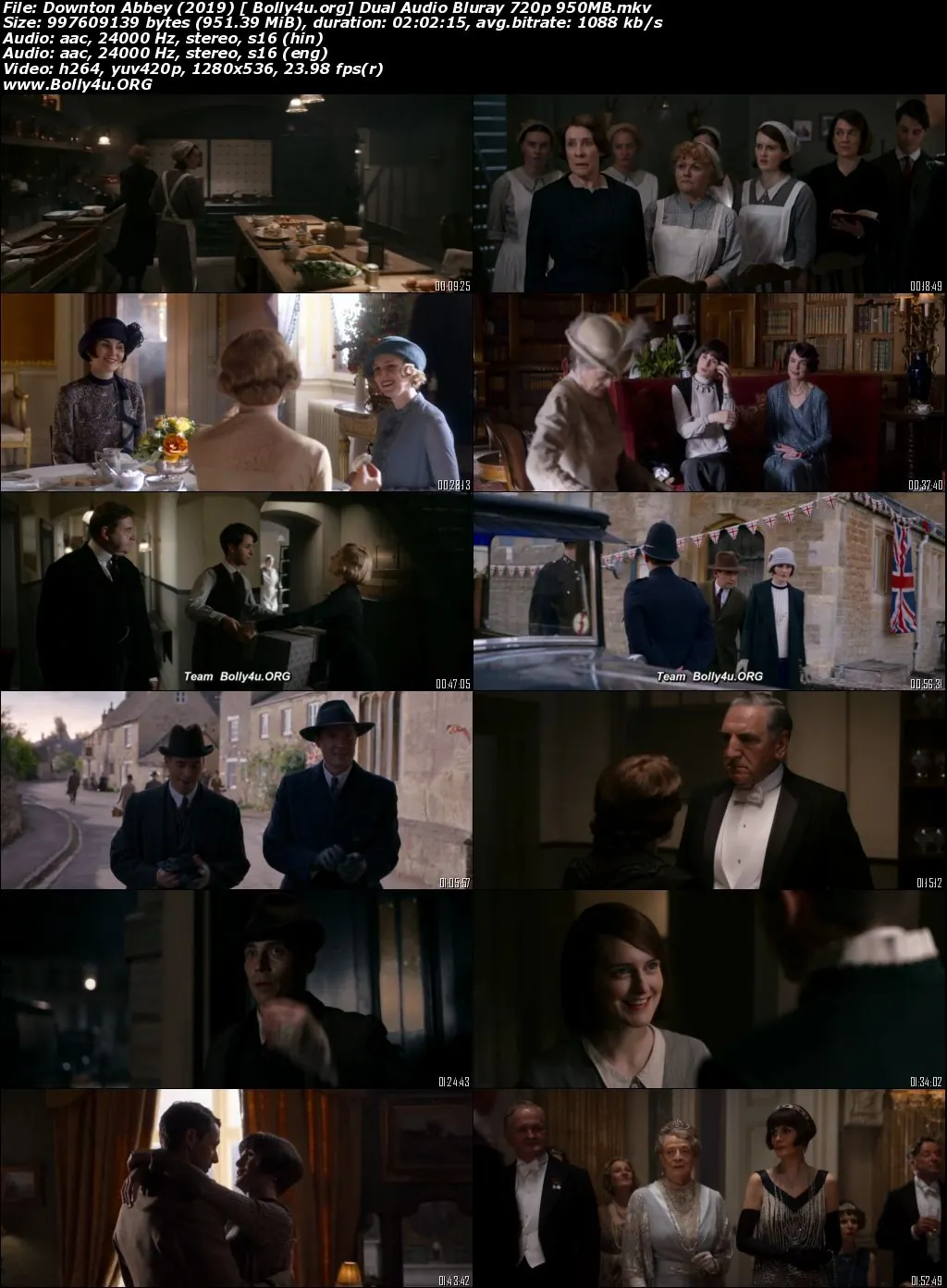 Downton Abbey 2019 BluRay 400MB Hindi Dual Audio 480p Download