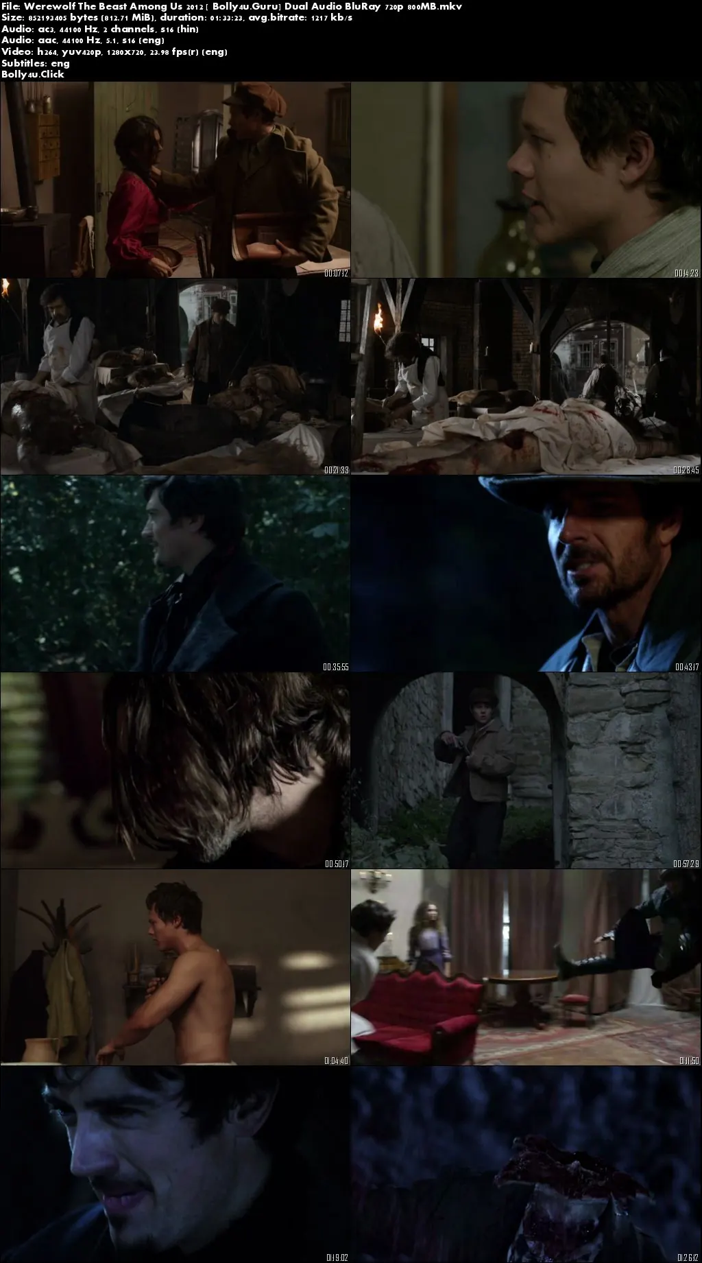 Werewolf The Beast Among Us 2012 BRRip 300MB Hindi Dual Audio 480p Download