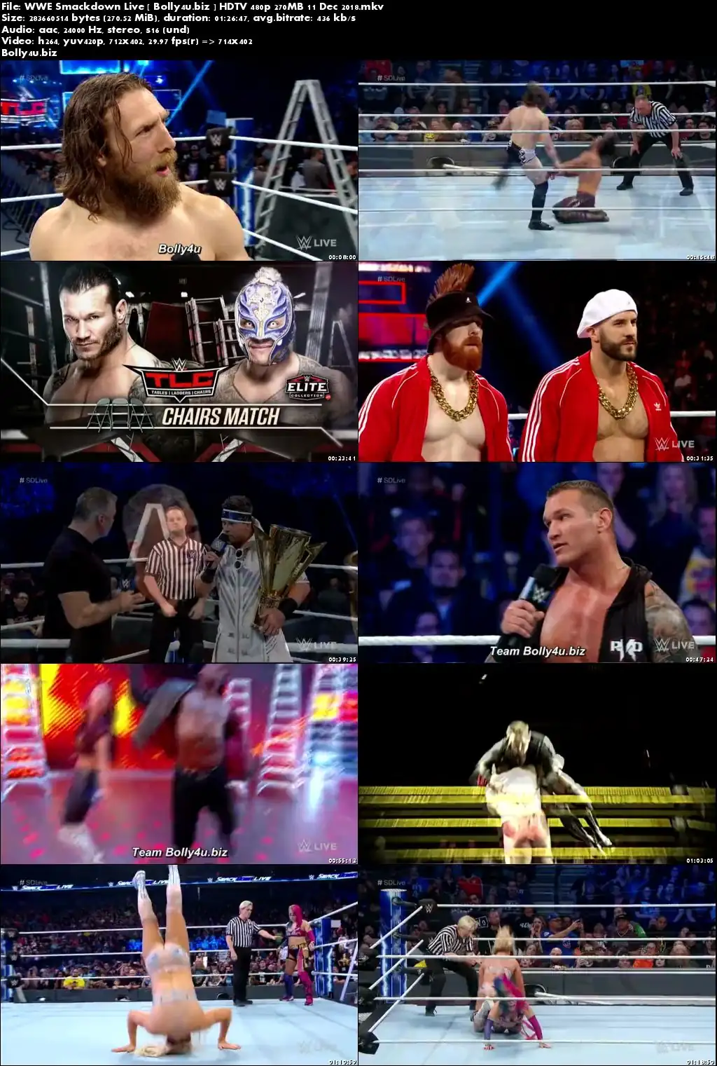 WWE Smackdown Live HDTV 480p 270MB 11 Dec 2018 Download