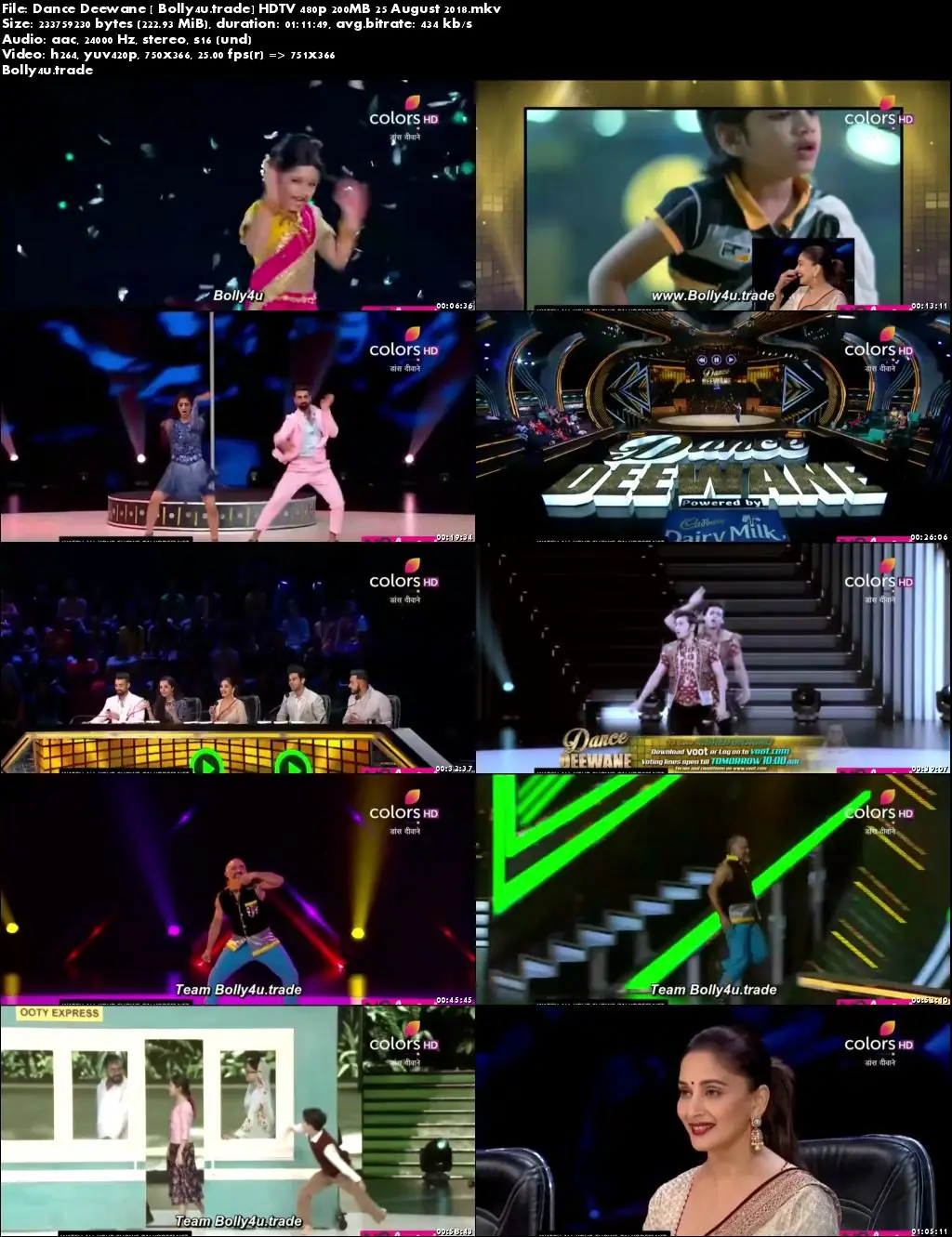 Dance Deewane HDTV 480p 200MB 25 August 2018 Download