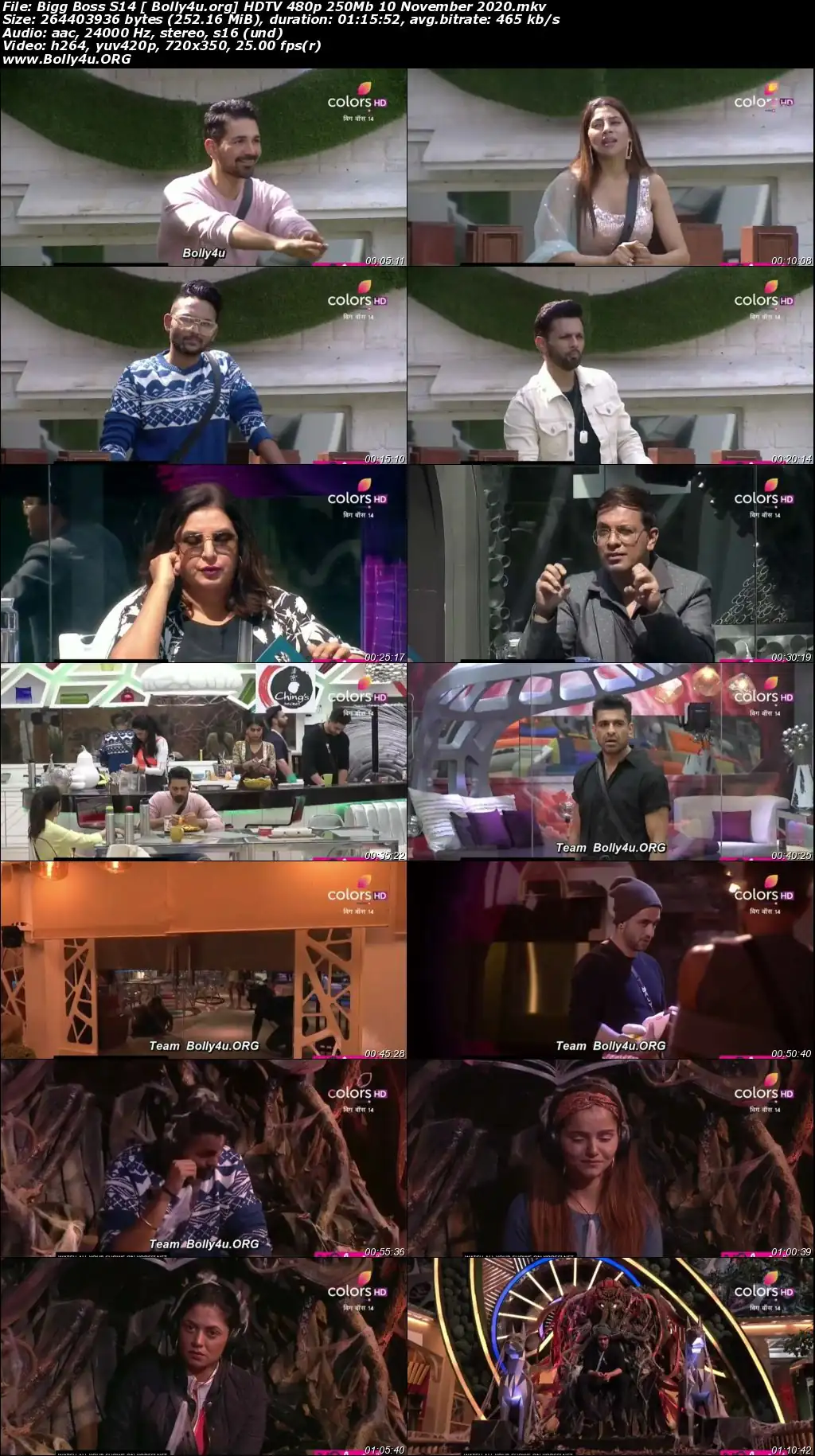 Bigg Boss S14 HDTV 480p 250Mb 10 November 2020 Download