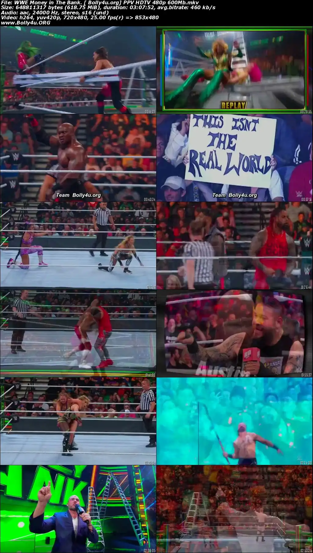 WWE Money in The Bank PPV HDTV 480p 600Mb 02 July 2022 Download